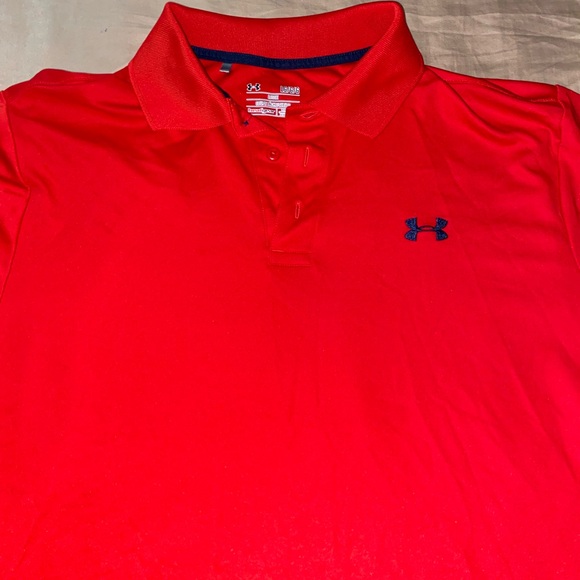 Under Armour red polo shirt. Size large - Picture 2 of 6